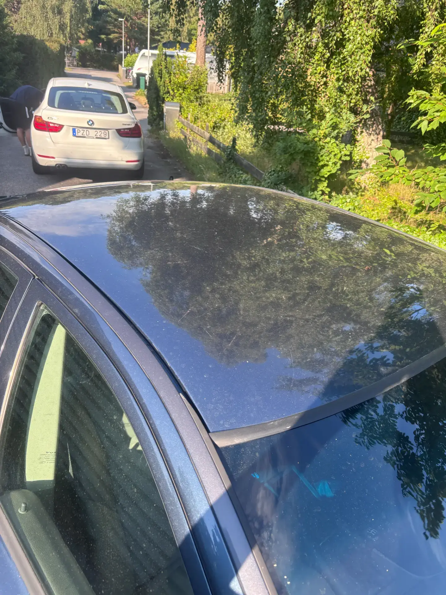 Före tvätt – Biltak – smuts och pollen